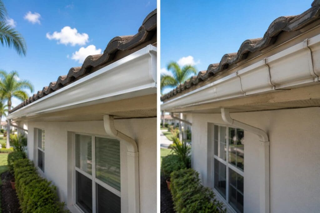 seamless gutters orlando vs sectional gutters comparison florida homes